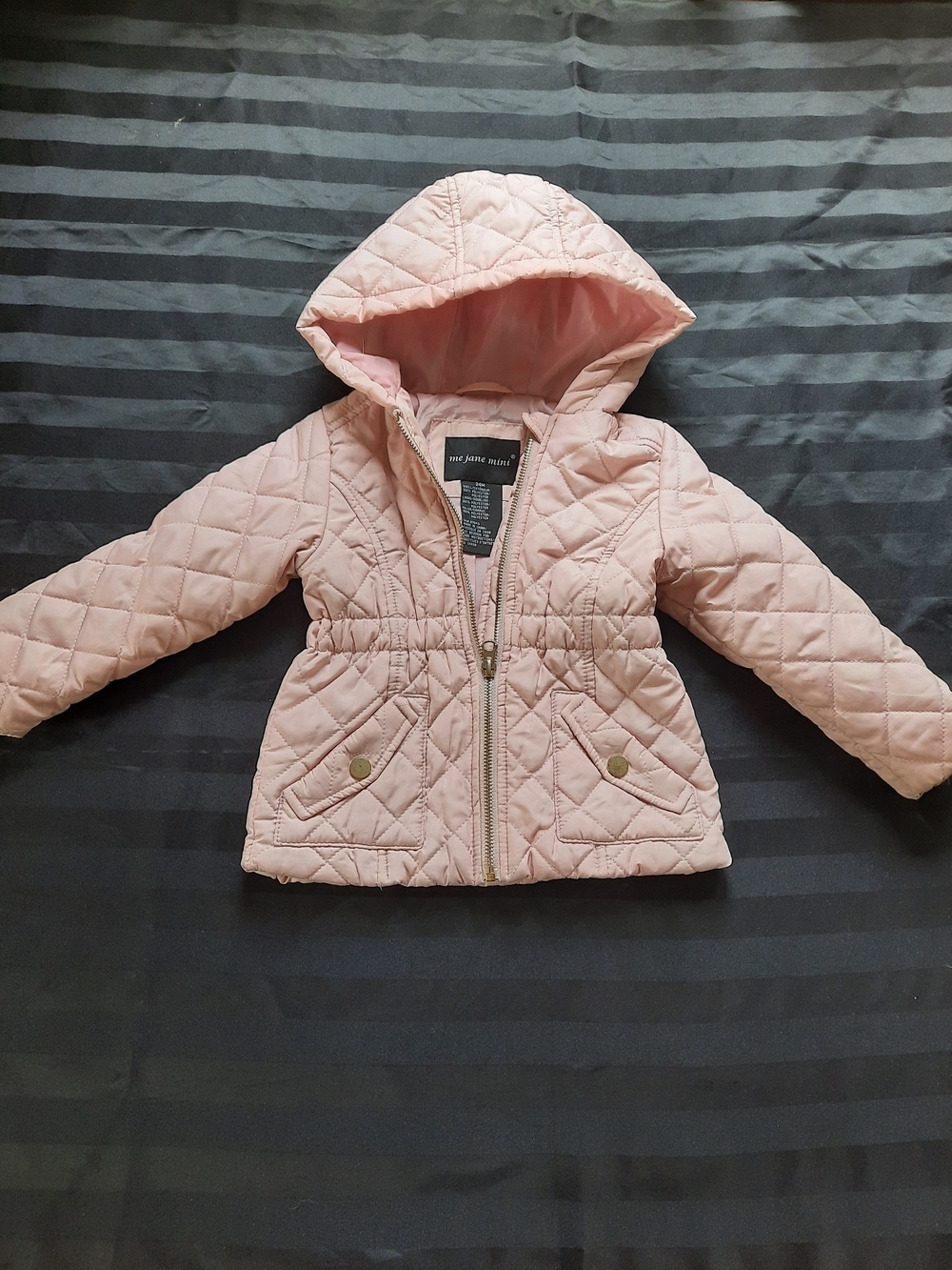 Me Jane Mini Light Pink Quilted Hooded Puffer Jacket